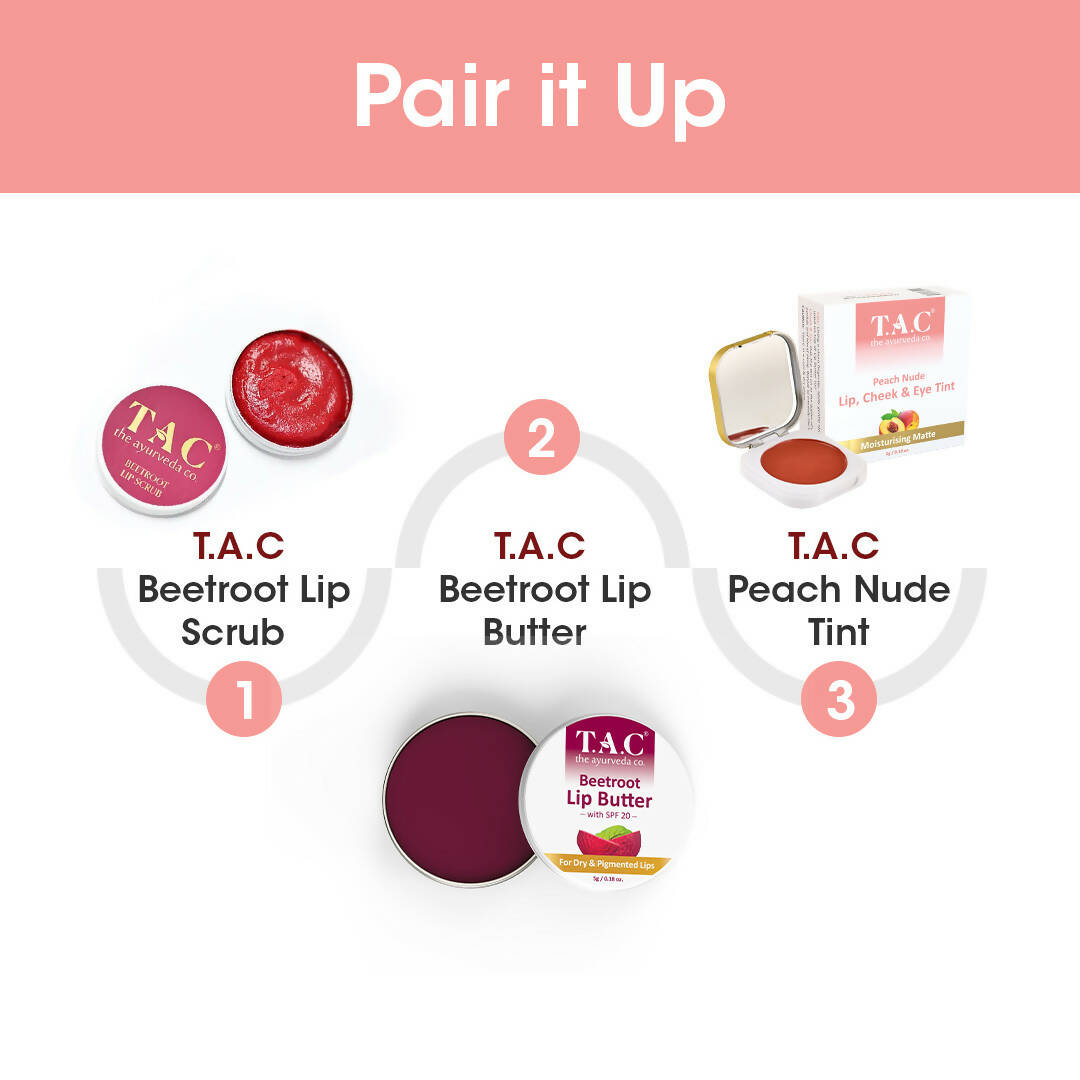 TAC - The Ayurveda Co. Peach Nude Lip, Cheek & Eye Tint | Grocsy