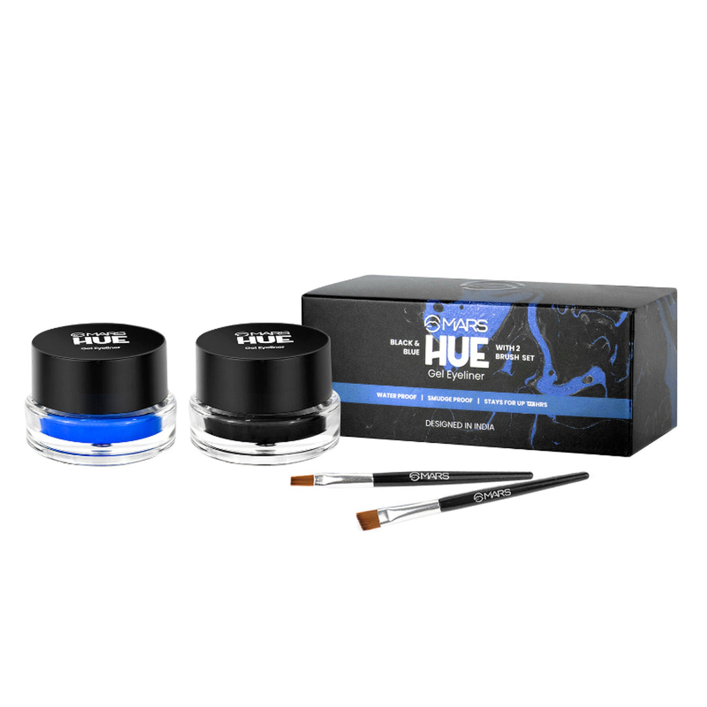 MARS Cosmetics 2-In-1 Hue Gel Eyeliner With 2 Brush Set - 1 | Grocsy