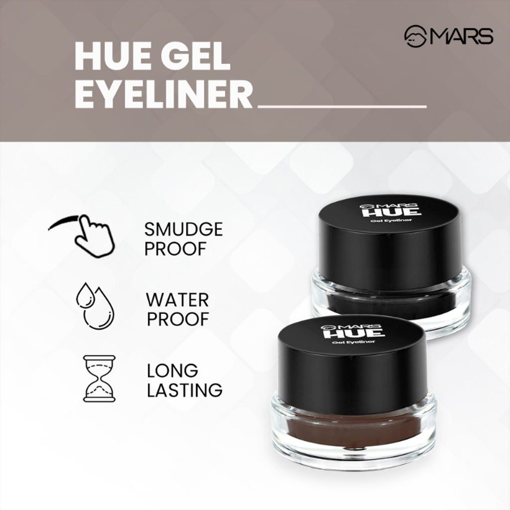 MARS Cosmetics 2-In-1 Hue Gel Eyeliner With 2 Brush Set - 2 | Grocsy