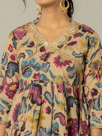 Yufta Multi Cotton Peplum Sharara Co-Ord Set | Grocsy