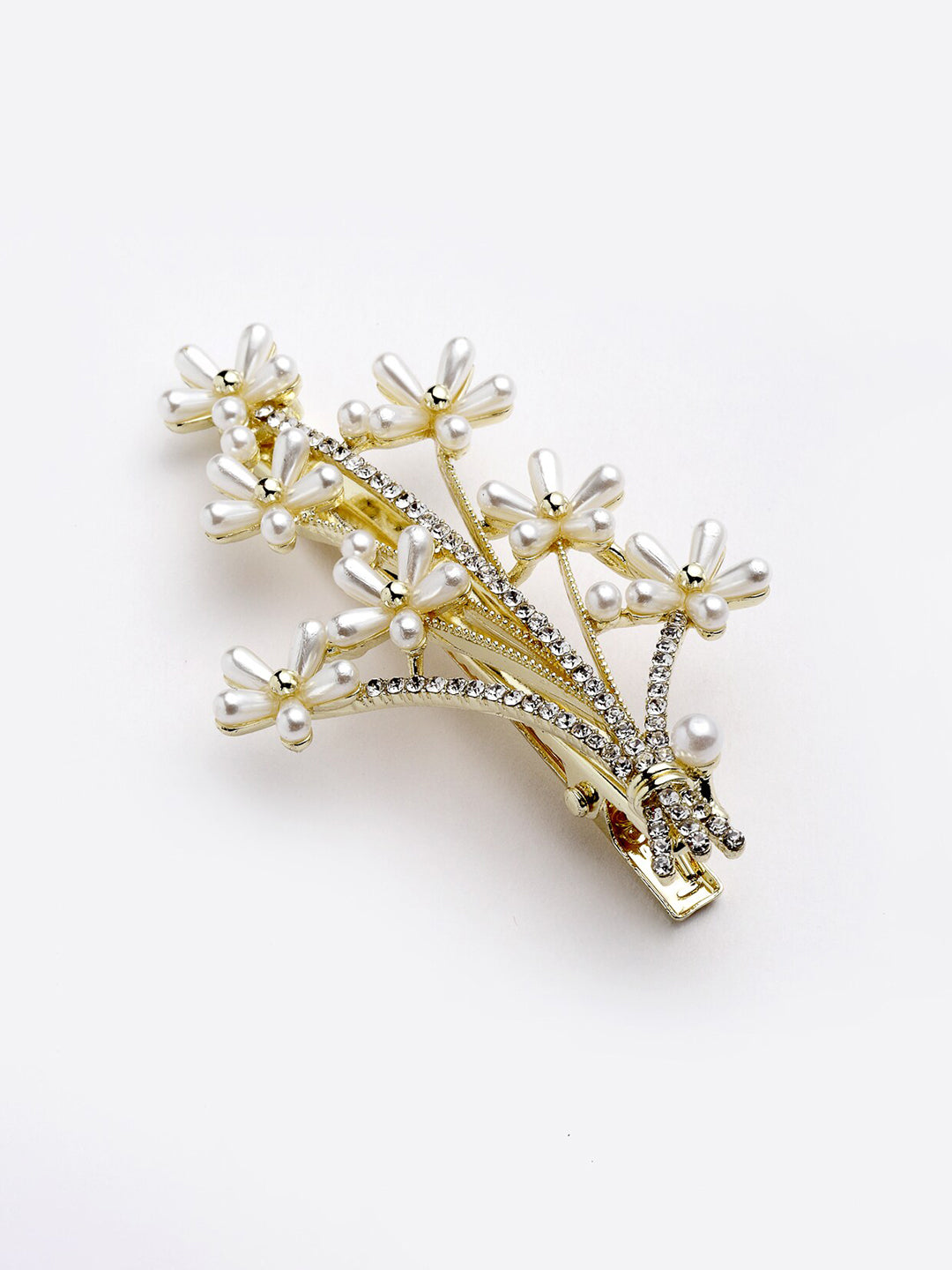 Panash Women Gold-Toned Embellished Alligator Hair Clip | Grocsy