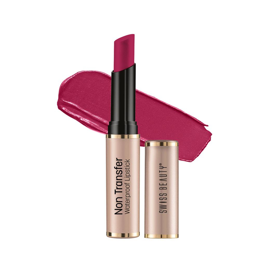 Swiss Beauty Non Transfer Waterproof Lipstick - 404 Vivid Magenta | Grocsy