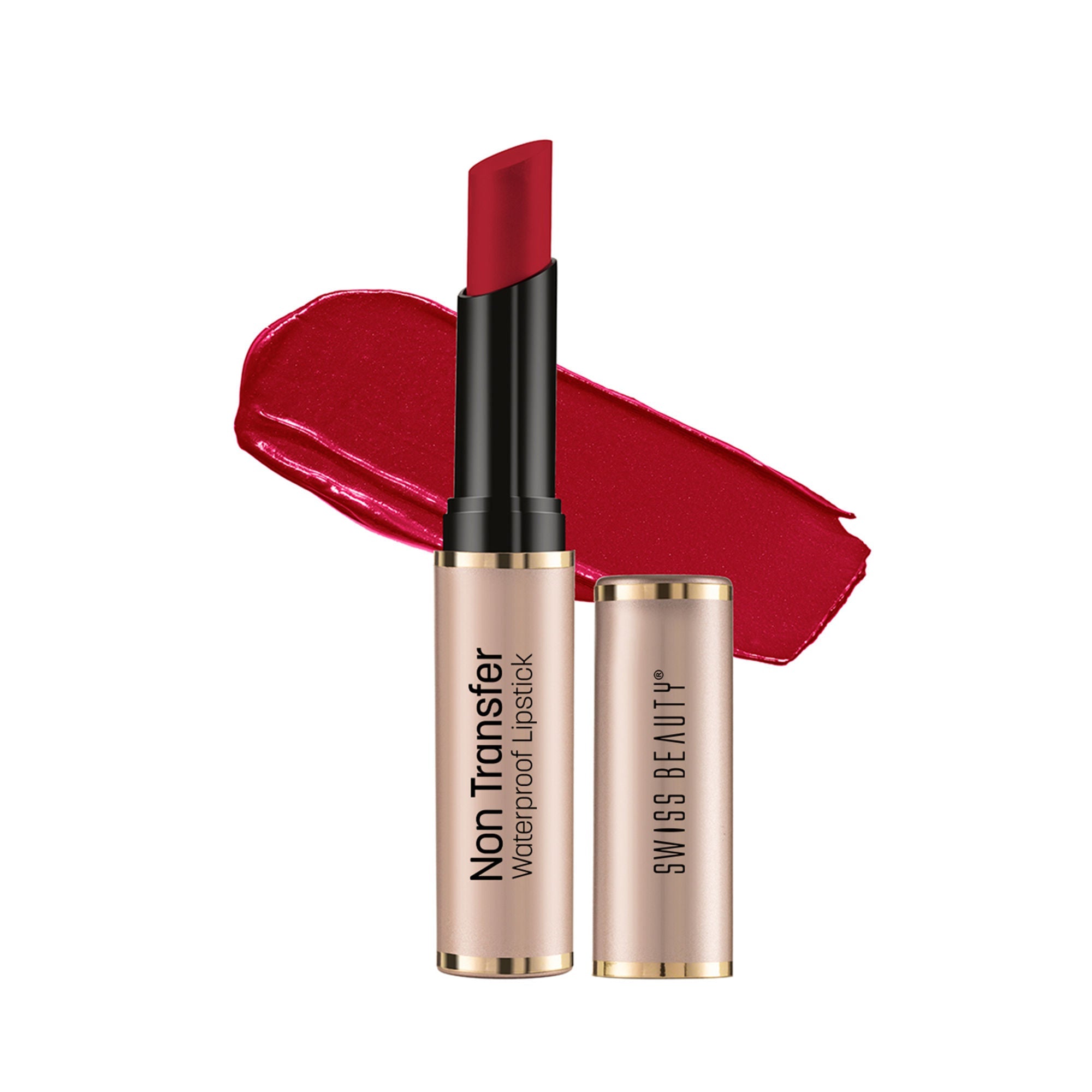 Swiss Beauty Non Transfer Waterproof Lipstick - 408 Blood Red | Grocsy
