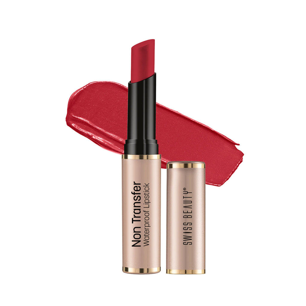 Swiss Beauty Non Transfer Waterproof Lipstick - 409 Smoking Red | Grocsy