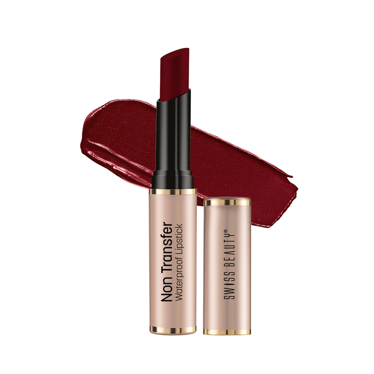 Swiss Beauty Non Transfer Waterproof Lipstick - 410 Wine Red | Grocsy