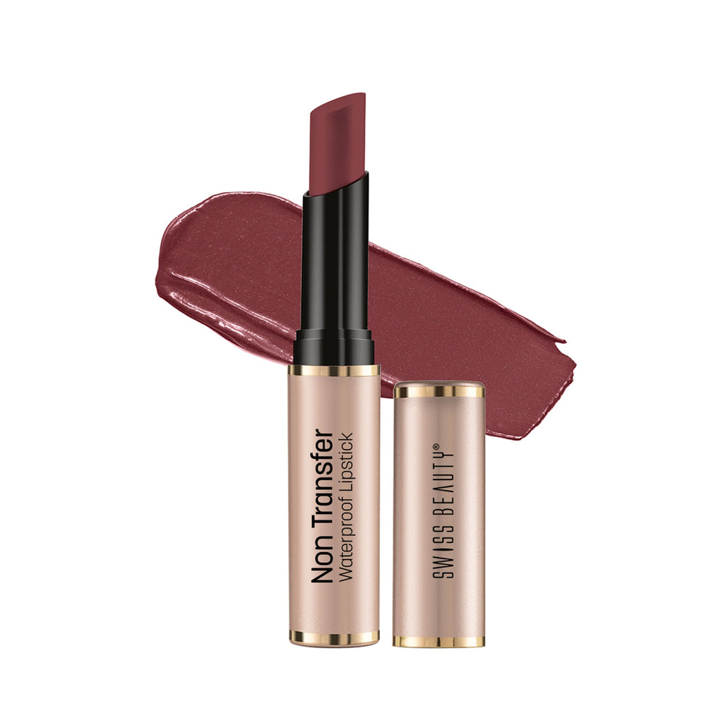Swiss Beauty Non Transfer Waterproof Lipstick - 416 Mauve Taupe | Grocsy