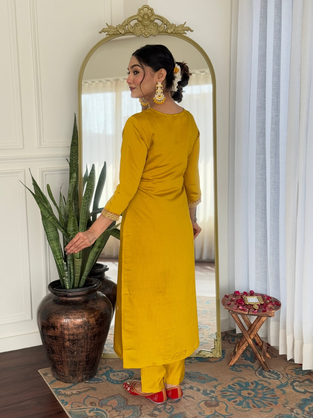 The52 Women's Beautiful Rayon Embroidery work Straight Kurta with Pant and Dupatta Set | Grocsy