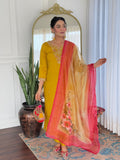 The52 Women's Beautiful Rayon Embroidery work Straight Kurta with Pant and Dupatta Set | Grocsy