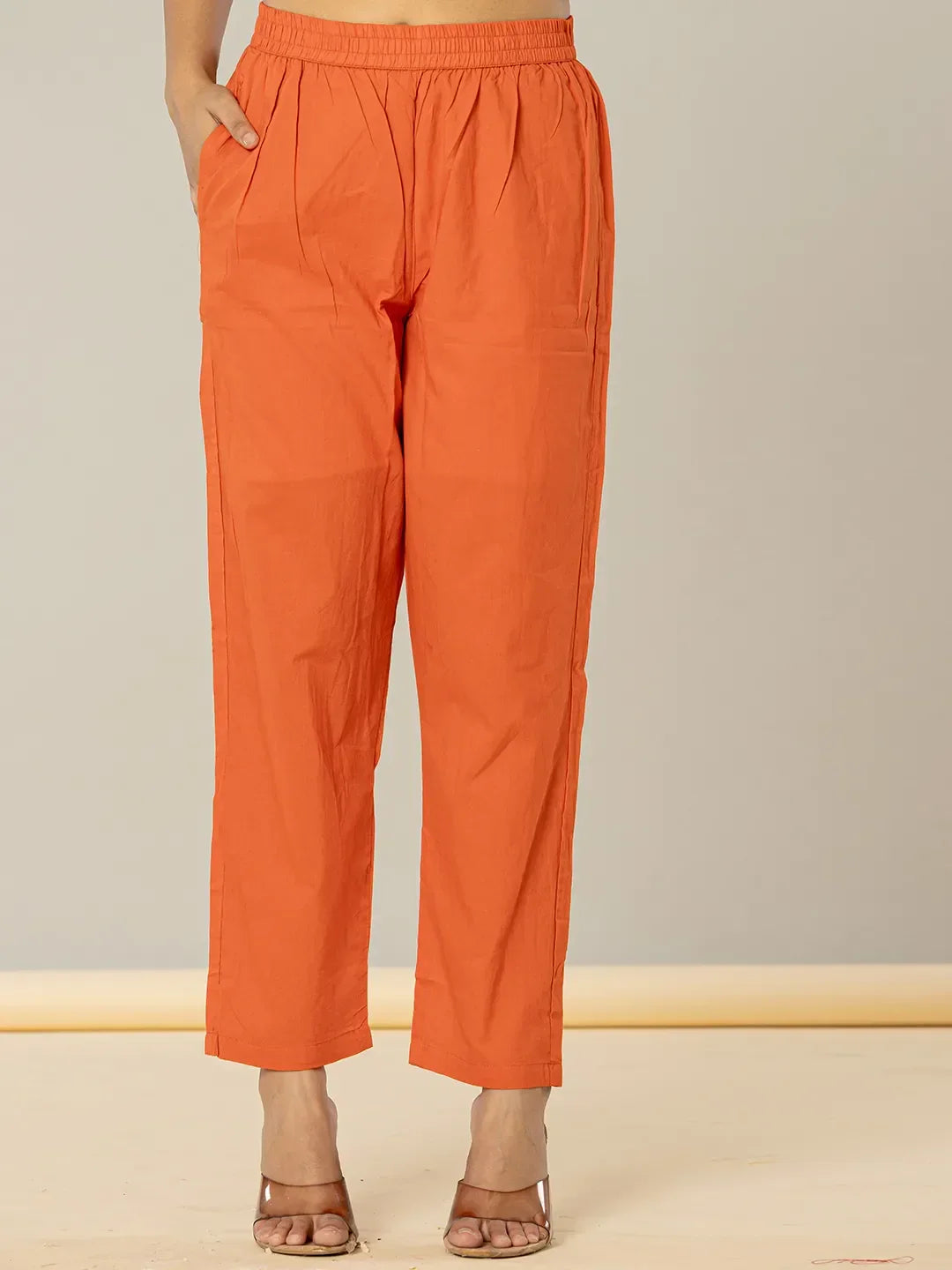 Yufta Cotton Leheriya Orange Kurta Dupatta Set | Grocsy