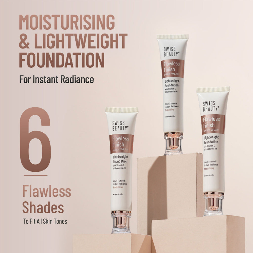 Swiss Beauty Flawless Finish Daily Wear Lightweight Foundation - 01 White Ivory | Grocsy