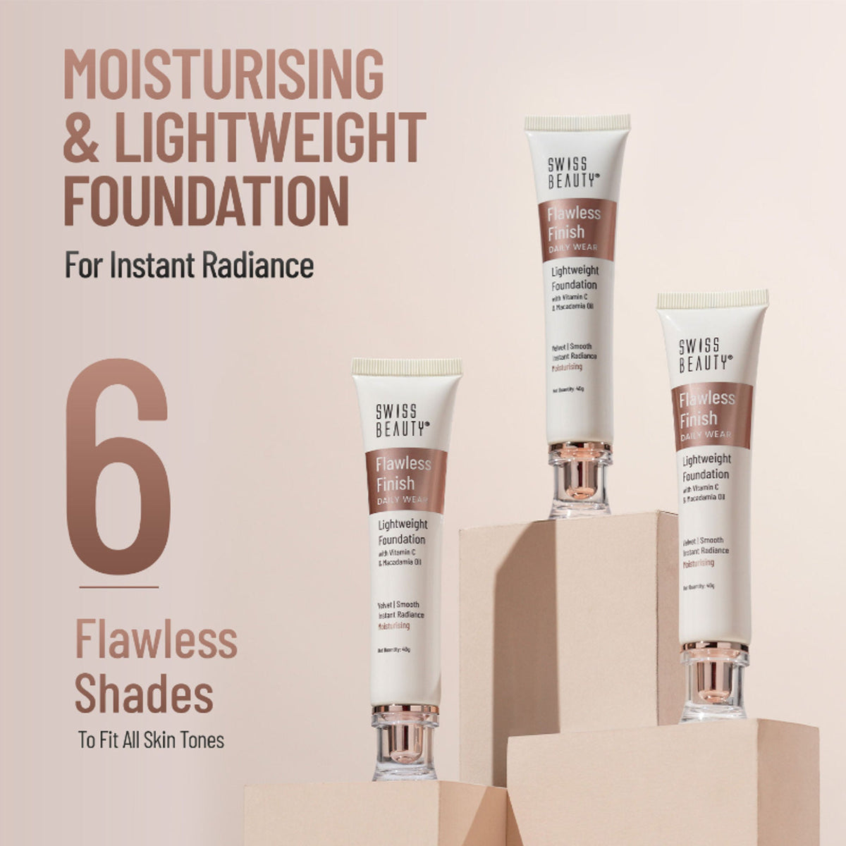 Swiss Beauty Flawless Finish Daily Wear Lightweight Foundation - 02 Soft Ivory | Grocsy