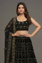 Lehenga Mart Designer Indian Wedding Lehenga Choli-Black | Grocsy