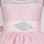 Asmaani Baby Girl's Pink Colour Satin A-Line Maxi Full Length Dress (AS-DRESS-22165) | Grocsy