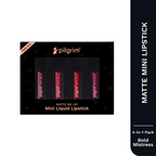 Pilgrim Matte Mini Liquid Lipstick 4 In 1 Pack Smudgeproof, Hydrating & Lightweight - Bold Mistress | Grocsy