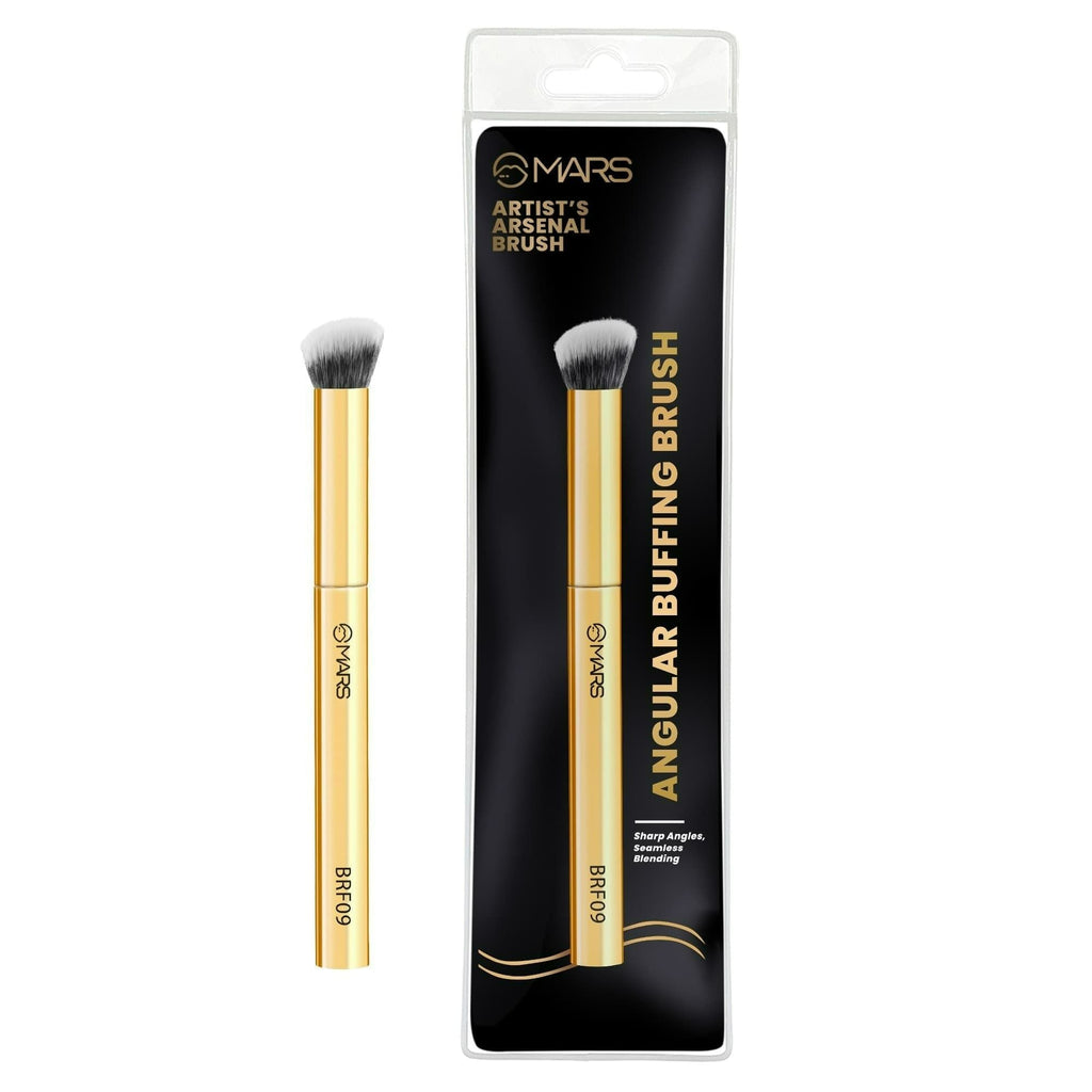 MARS Cosmetics Artists Arsenal Angular Buffing Brush Golden - BRF09 | Grocsy