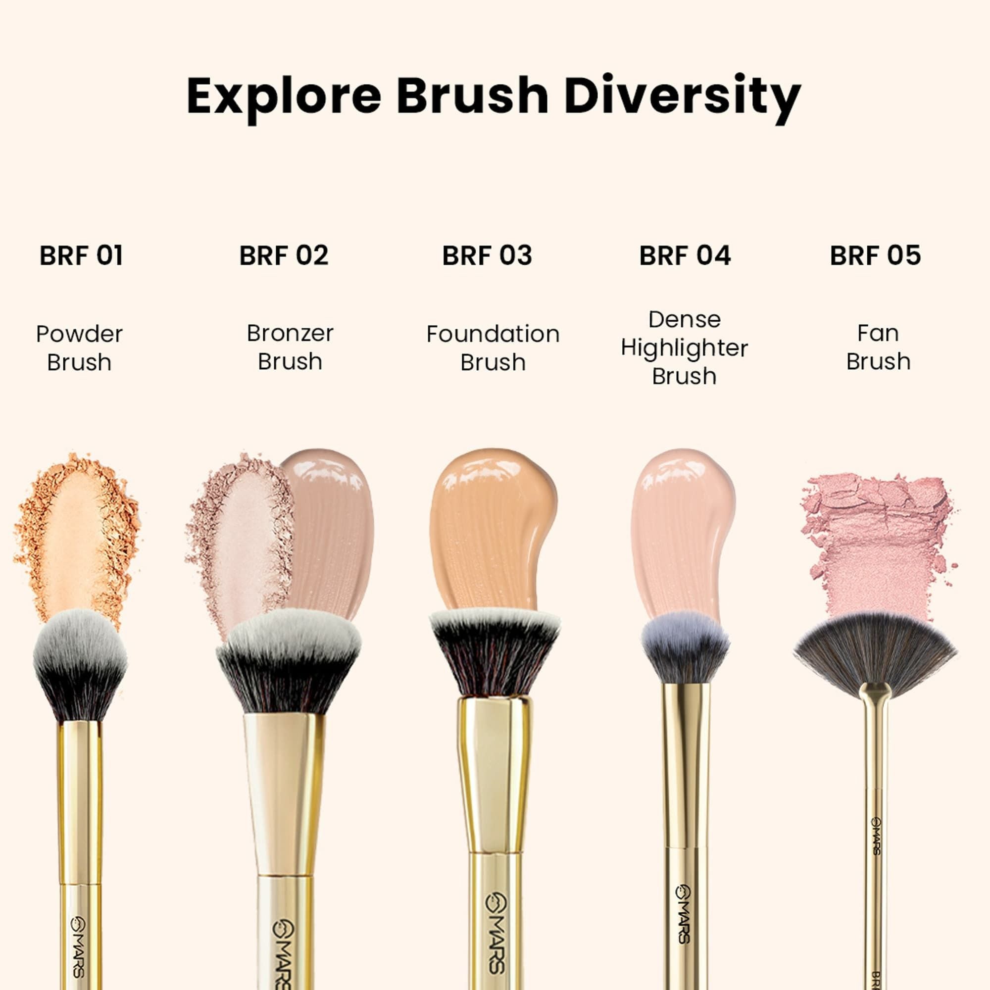 MARS Cosmetics Artist'S Arsenal Flat Foundation Brush - Golden | Grocsy