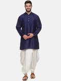Sethukrishna Men Navy Blue Kurta with Dhoti Pants | Grocsy