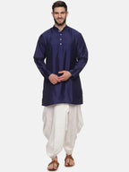 Sethukrishna Men Navy Blue Kurta with Dhoti Pants | Grocsy