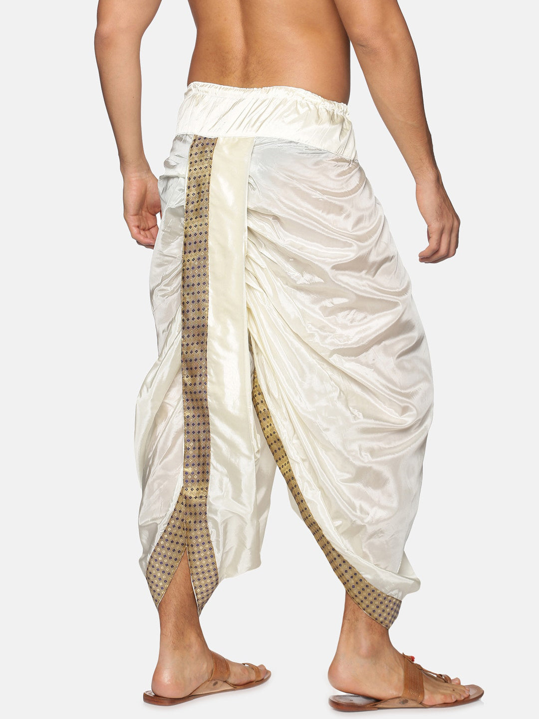 Sethukrishna Men Cream Men Solid Dhoti Pant | Grocsy