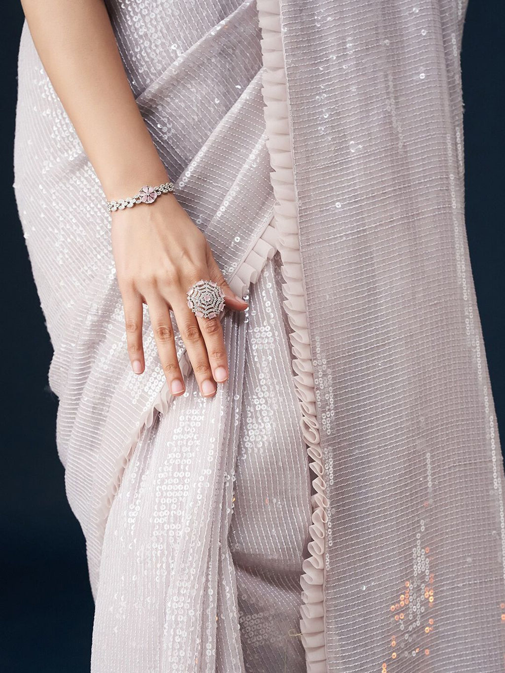 kasee Sequinned Embellished Saree | Grocsy