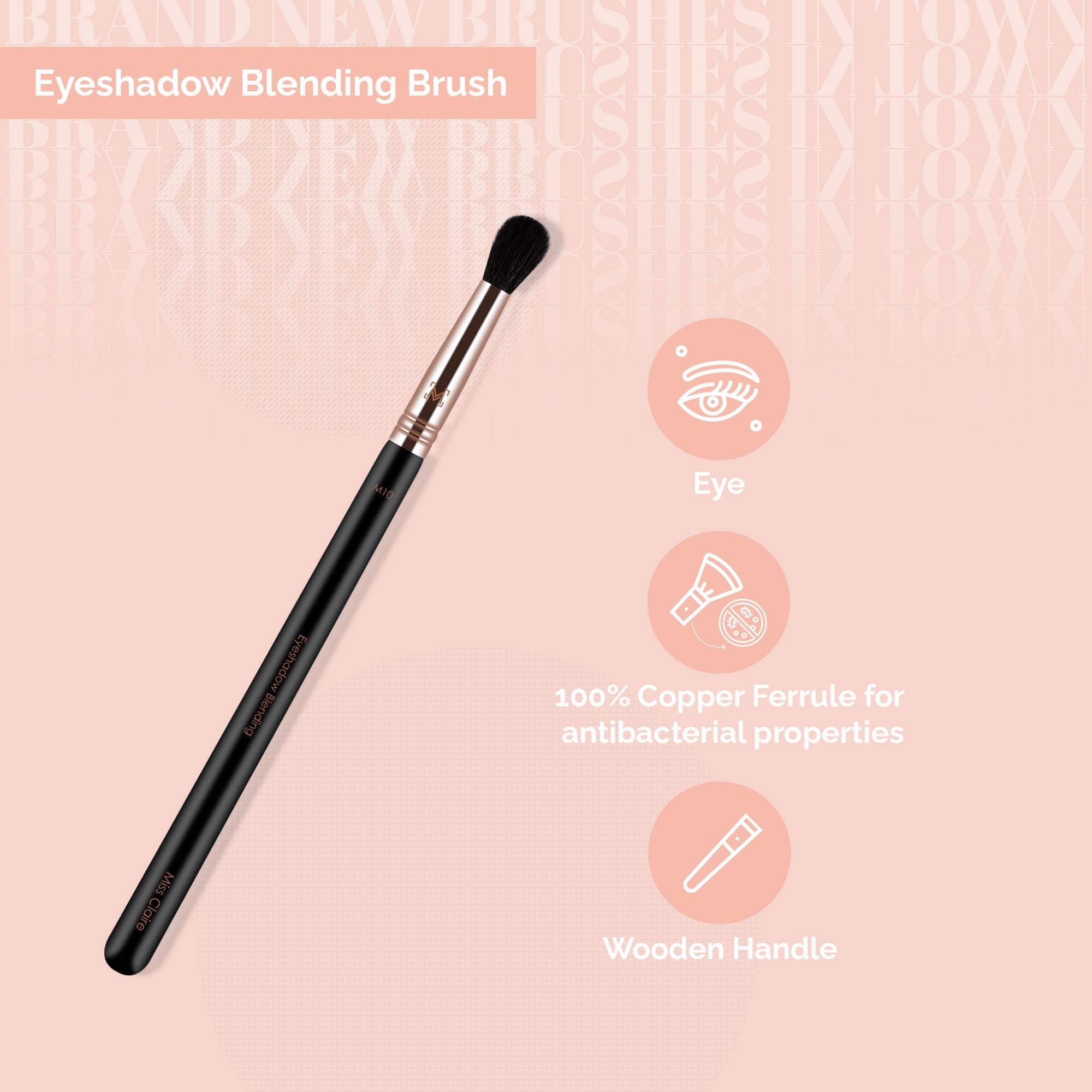 Miss Claire M10 - Eyeshadow Blending Brush - Rose Gold | Grocsy