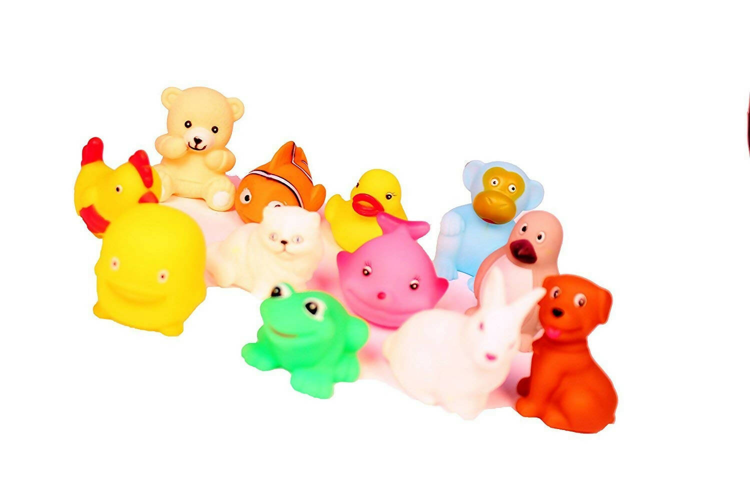 Cable World Plastic Baby Bath Chu Chu Colorful Animal Shape Toy (Multicolor, Multi Design) | Grocsy