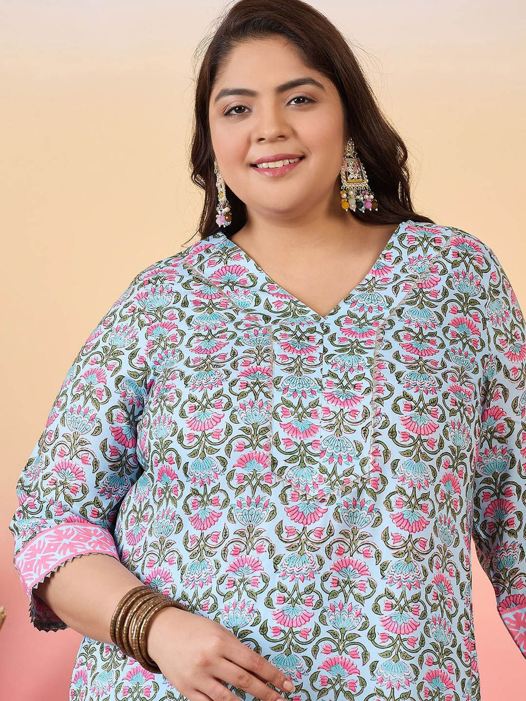 Sztori Women Floral Printed Regular Kurta with Trousers | Grocsy