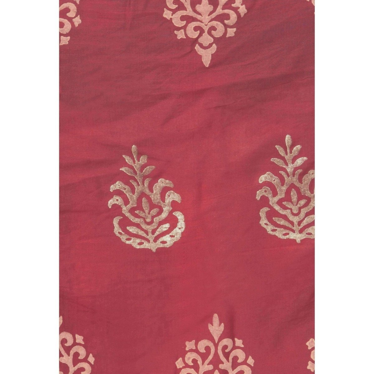 A R Silk Mehroon Color Chanderi gold print Chanderi cotton Dupattas & Chunnis | Grocsy