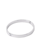 NVR Men's Silver Metal Interlock Kada Bracelet | Grocsy