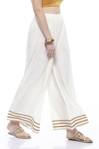 Mominos Fashion Reyon Cotton Cream Palazzo | Grocsy