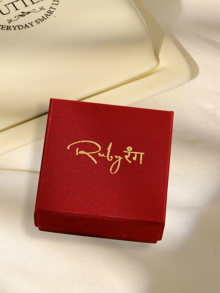 Gold Toned Kundan Earrings - Ruby Raang | Grocsy