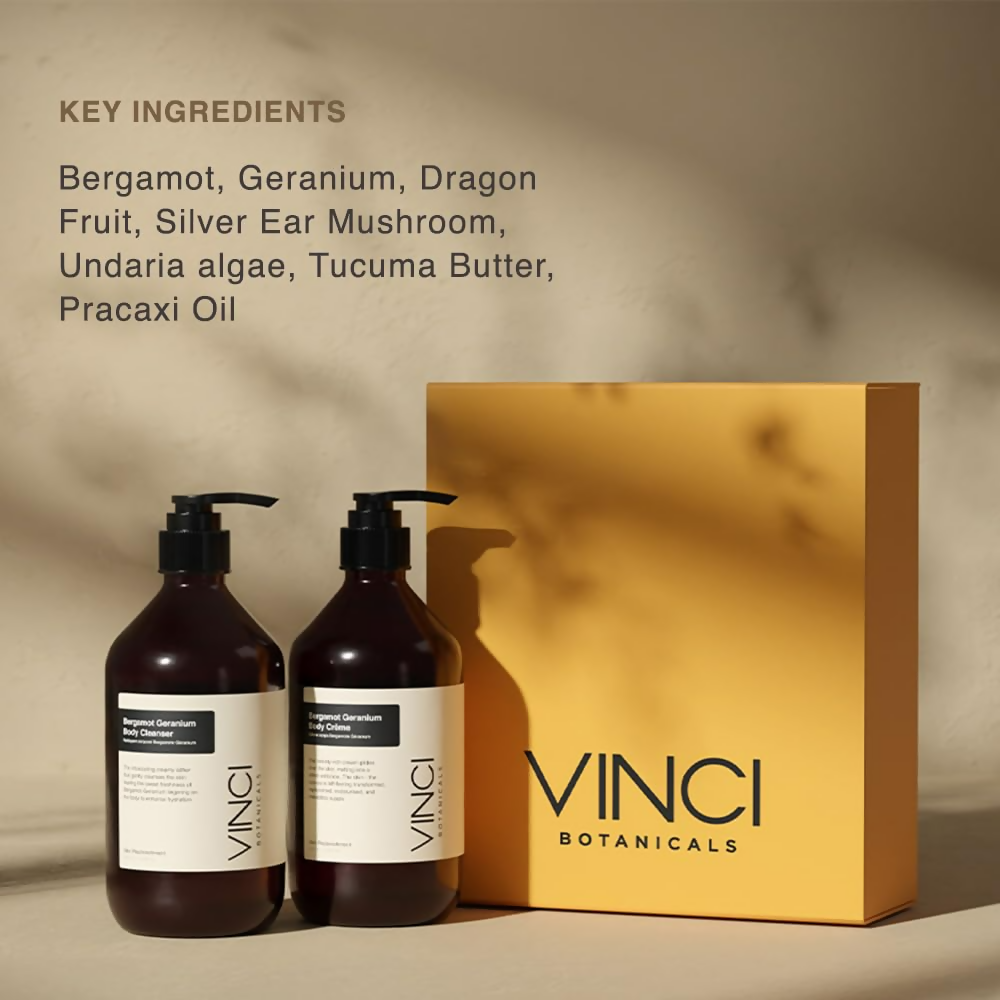 Vinci Botanicals Bergamot Geranium Luxury Bath & Body Kit Set | Grocsy