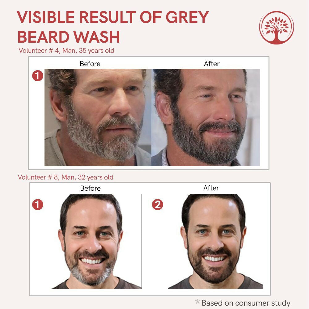 Ivory Natural Grey Beard Wash For Beard Graying And Restoring Beard'S Natural Black Shade | Grocsy