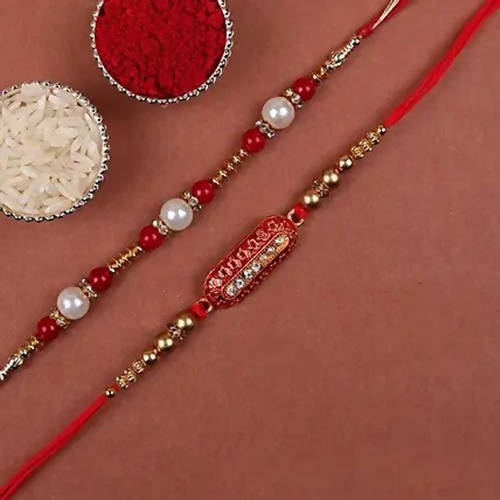 Pearl & Capsule Rakhi With 5 Star | Grocsy