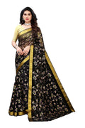Vamika Black Printed Chiffon Saree (UJALA BLACK) | Grocsy