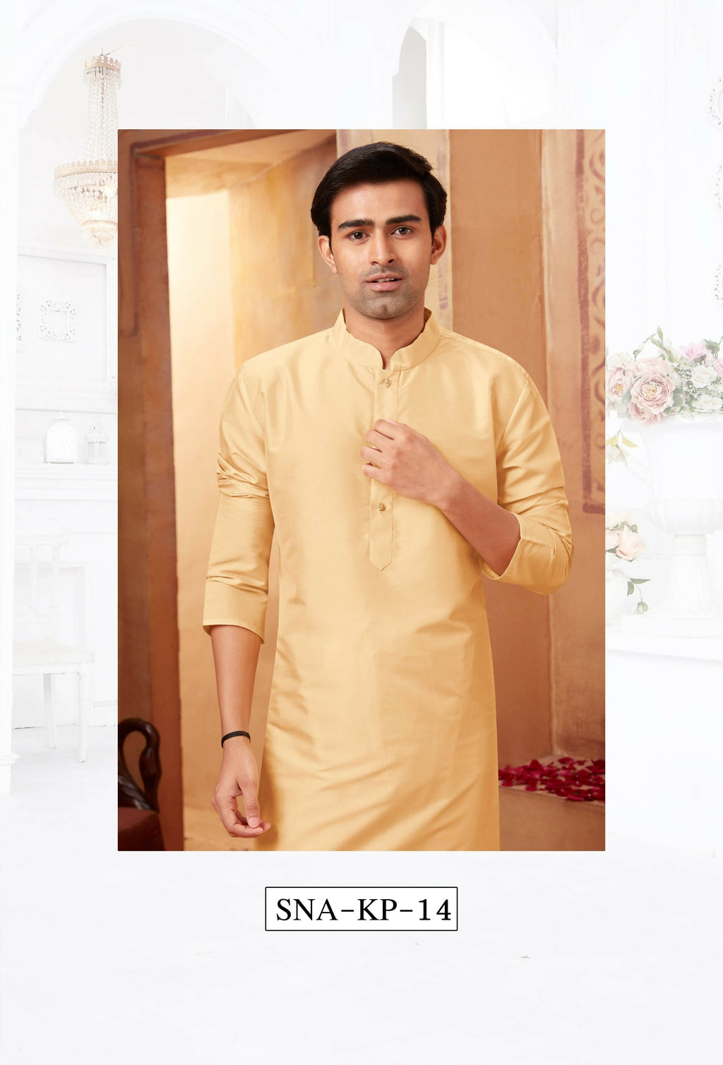 Joban Fashion Light Beige Art Silk Kurta Pyjama | Grocsy