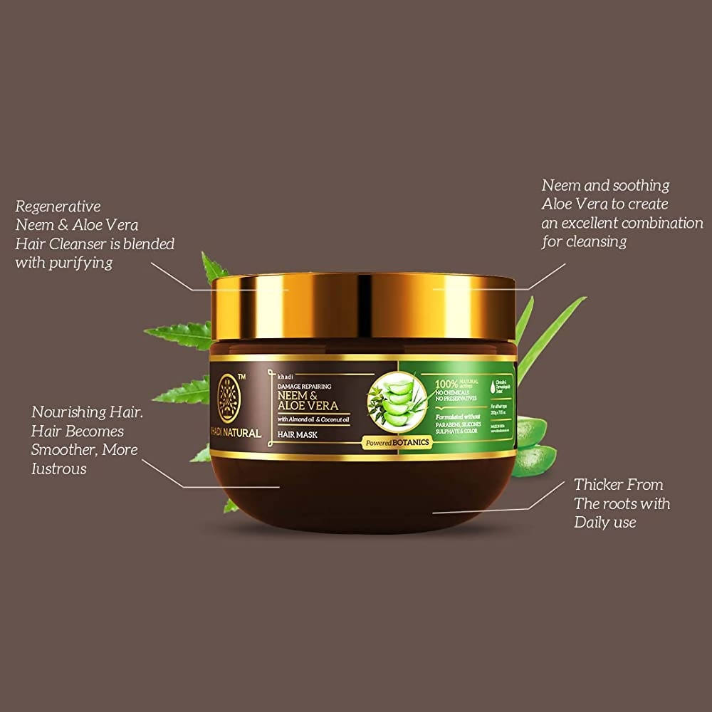 Khadi Natural Neem & Aloe Vera With Almond Oil & Coconut Oil Hair Mask | Grocsy