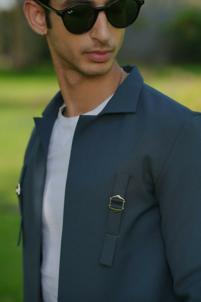 Gridon Dark Greish Shacket by Hilo Design | Grocsy