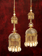 NVR Women's Pack Of 2 Gold-Polished Kundan Kaleera Sets | Grocsy