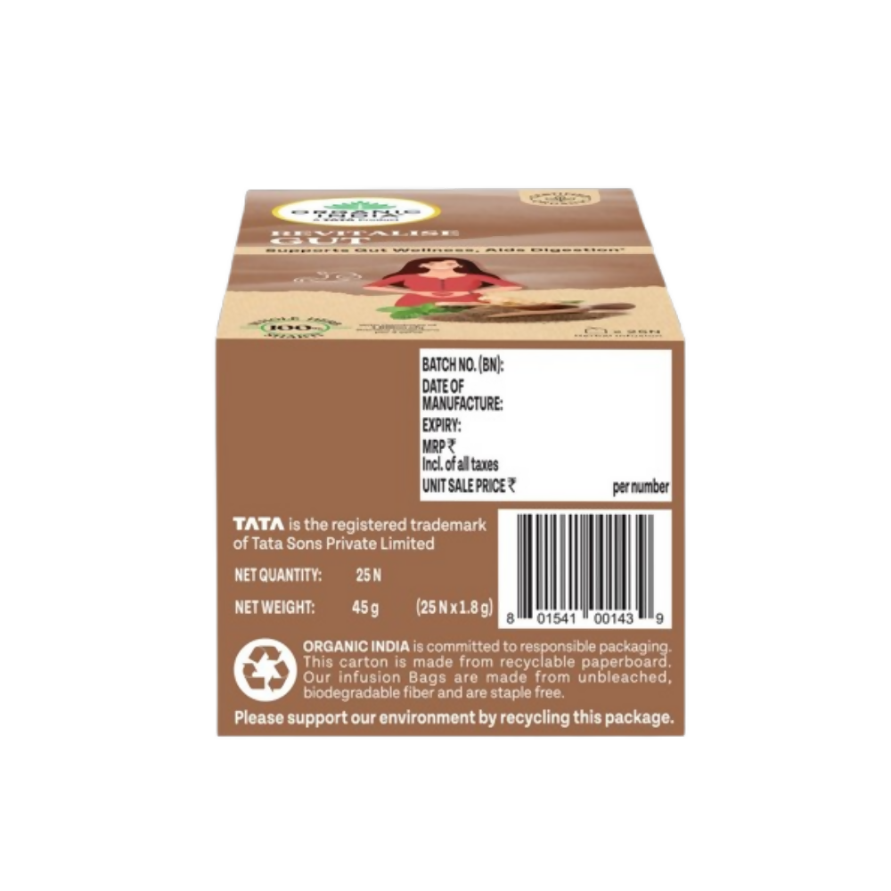 Organic India Revitalise Gut Tea Bags | Grocsy