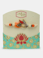 NVR Men Set of 2 Multicolor Stone-Studded Rakhi With Roli Chawal | Grocsy