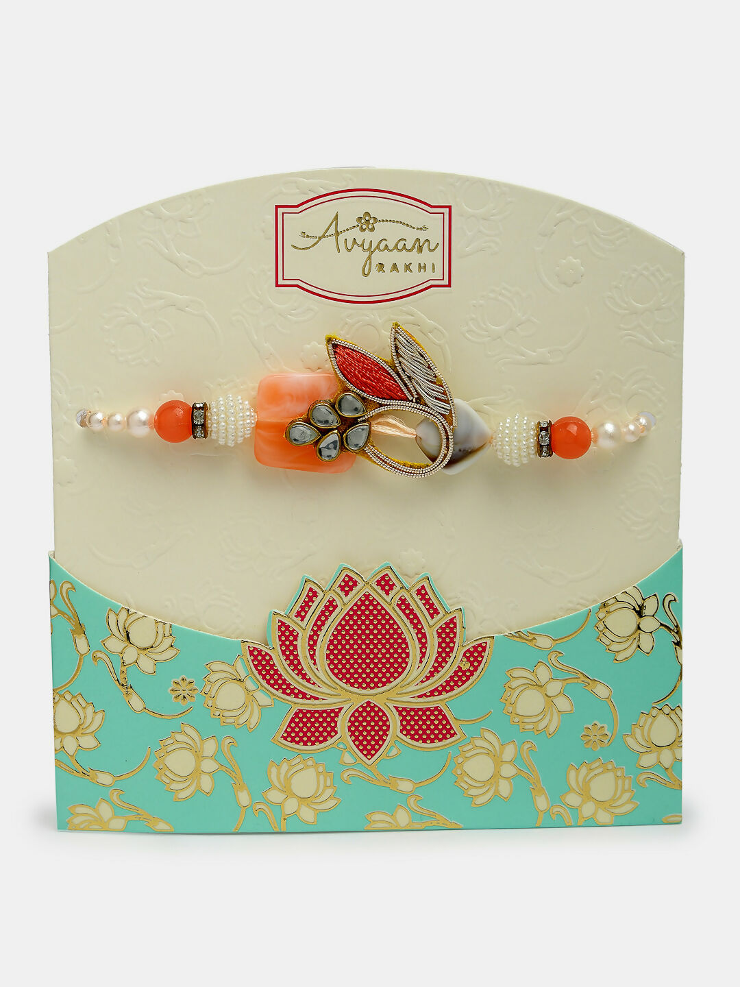 NVR Men Set of 2 Multicolor Stone-Studded Rakhi With Roli Chawal | Grocsy