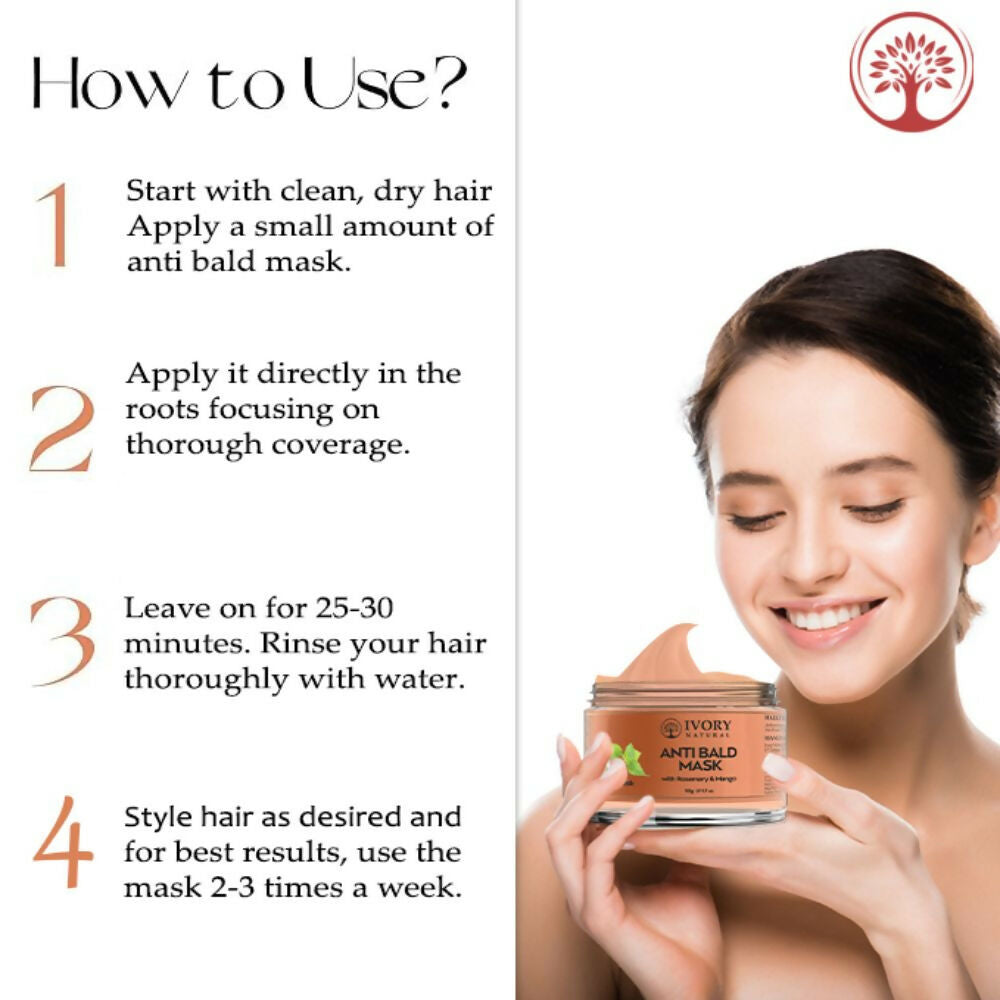 Ivory Natural Bald Mask For Hair - Hair Mask For Less Hair And Hair Thinning | Grocsy