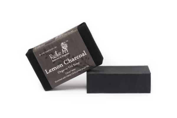 Rustic Art Lemon Charcoal Organic Oil Soap | Grocsy