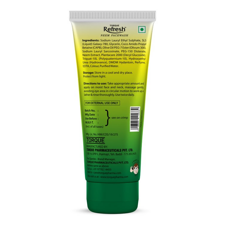Torque's Refresh Neem Face Wash Cleanses And Soothes Skin | Grocsy
