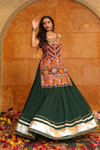 AI Fashion Green Georgette Designer Navratri Wear Lehenga Choli Collection | Grocsy