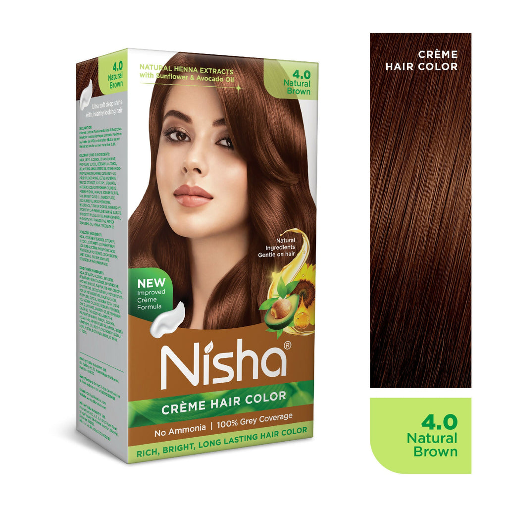 Nisha Creme Hair Color for Women - Natural Brown | Grocsy