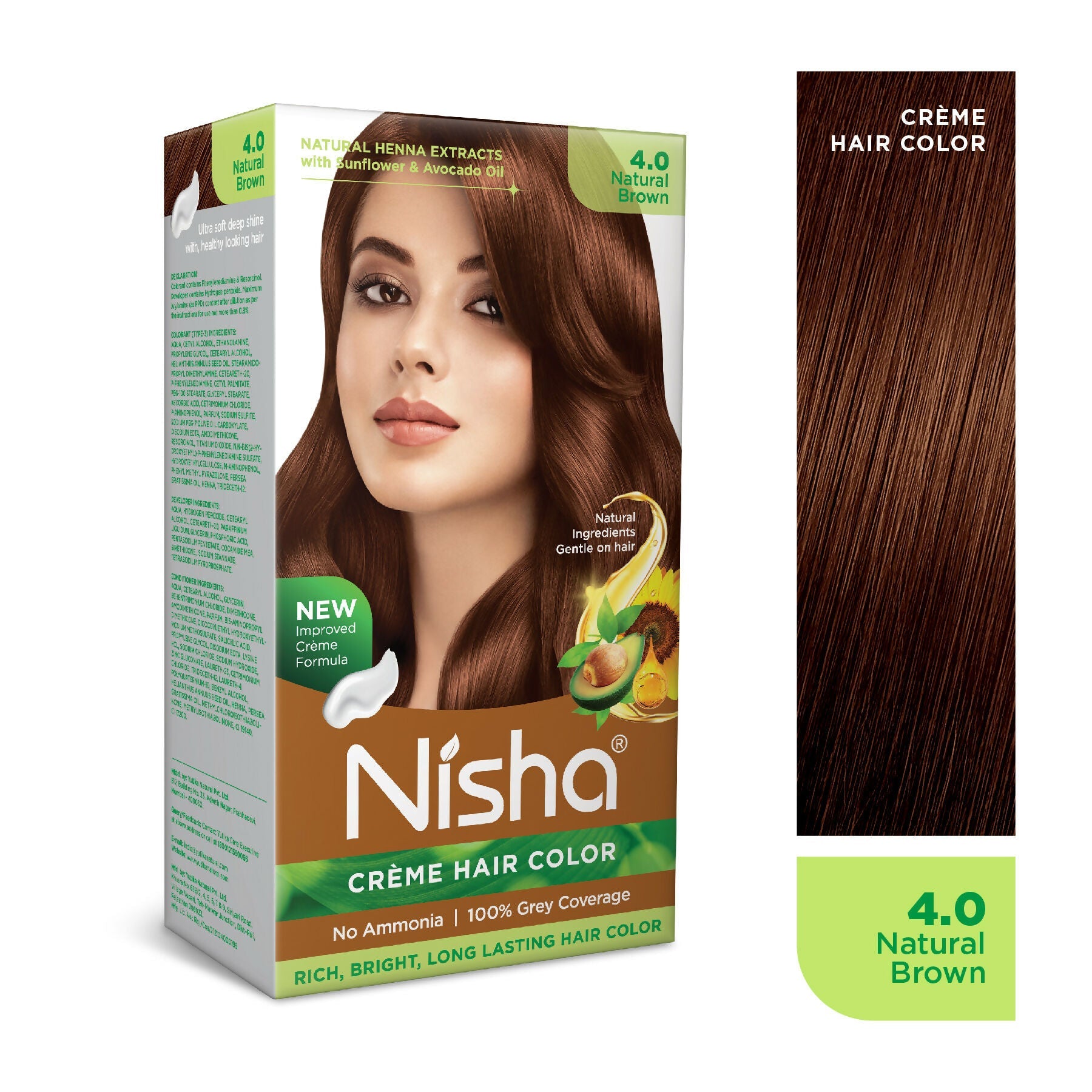 Nisha Creme Hair Color for Women - Natural Brown | Grocsy