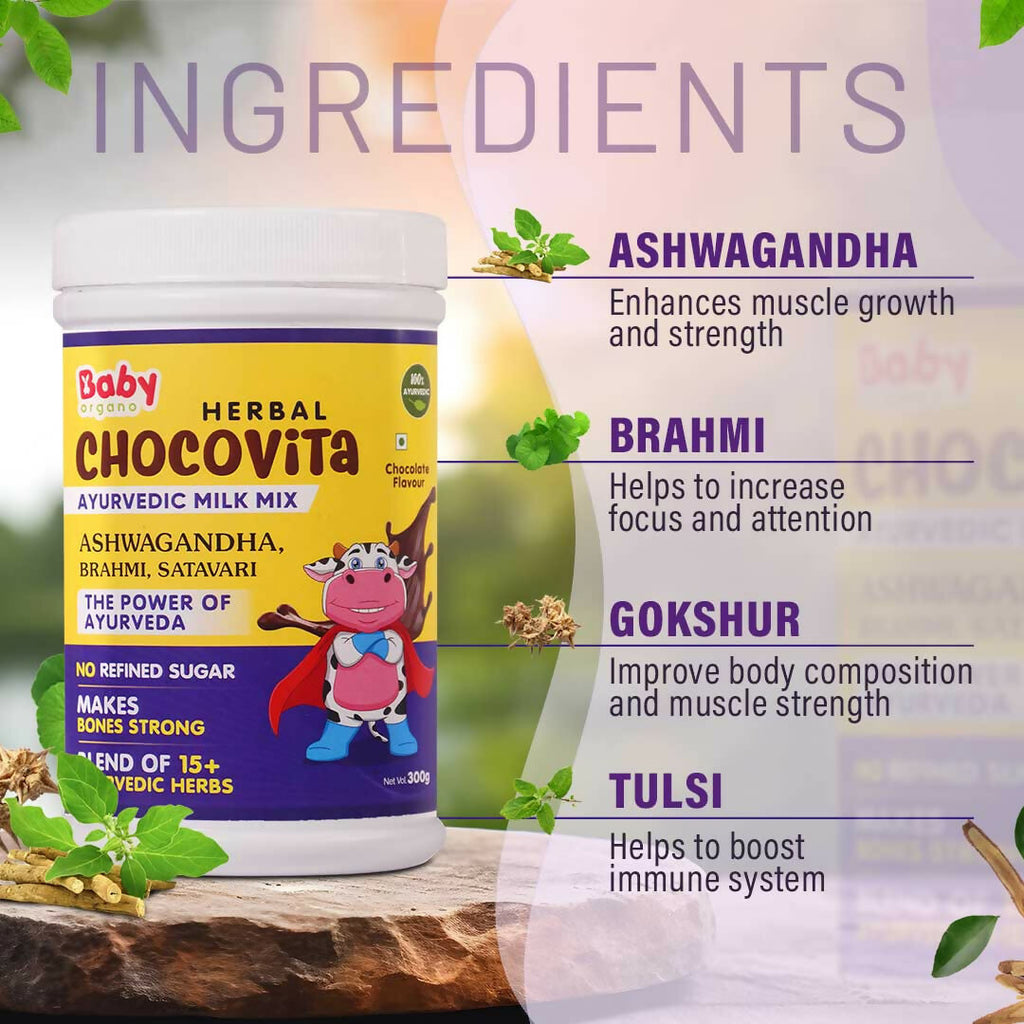 Babyorgano Herbal Chocovita Ayurvedic Milk Mix | Grocsy