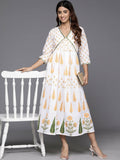 Ahalyaa Women's Traditional wear Dress - White | Grocsy